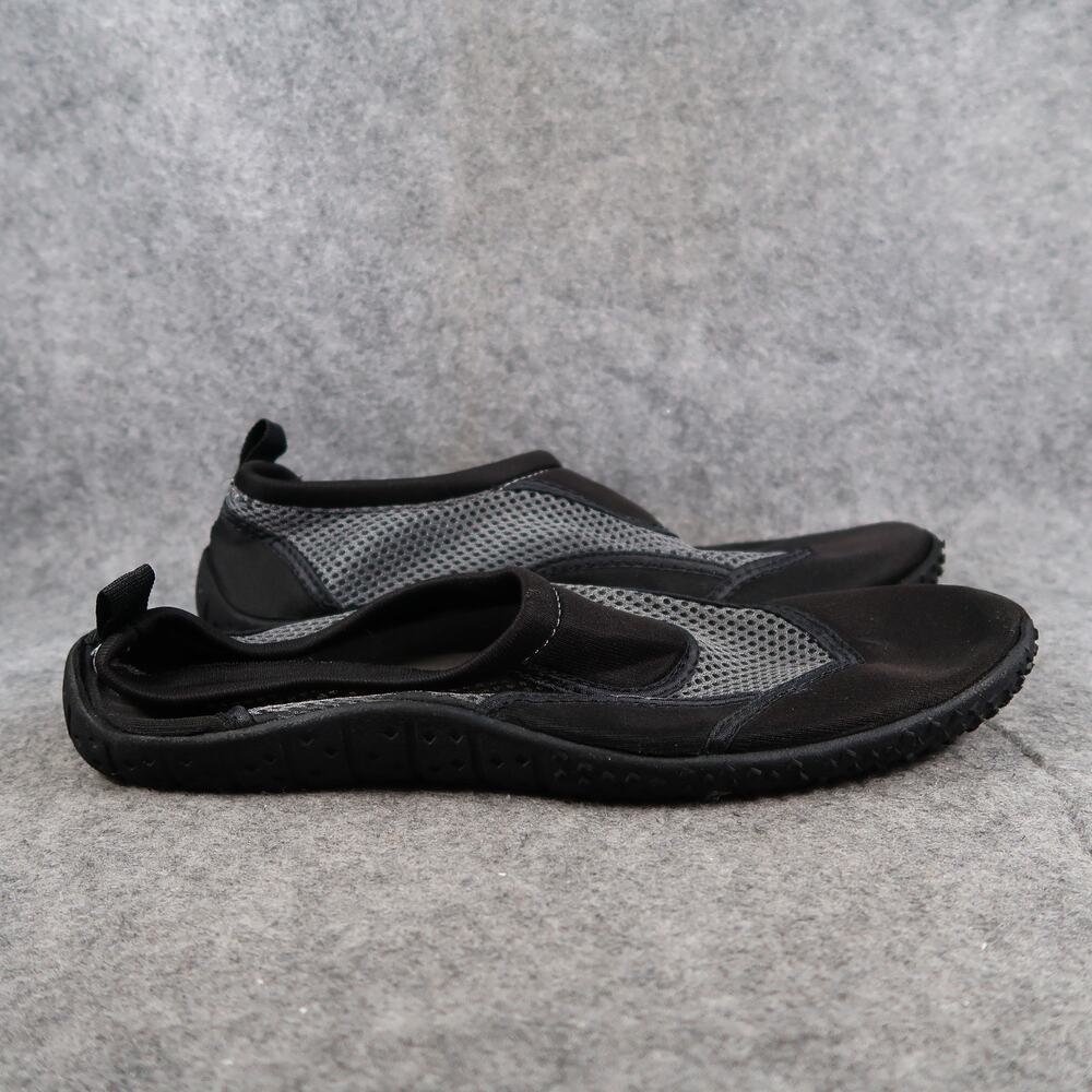 Water Shoes Mens 10 11 Slip On Active Outdoor Sport Swim Beach Casual Black Grey
